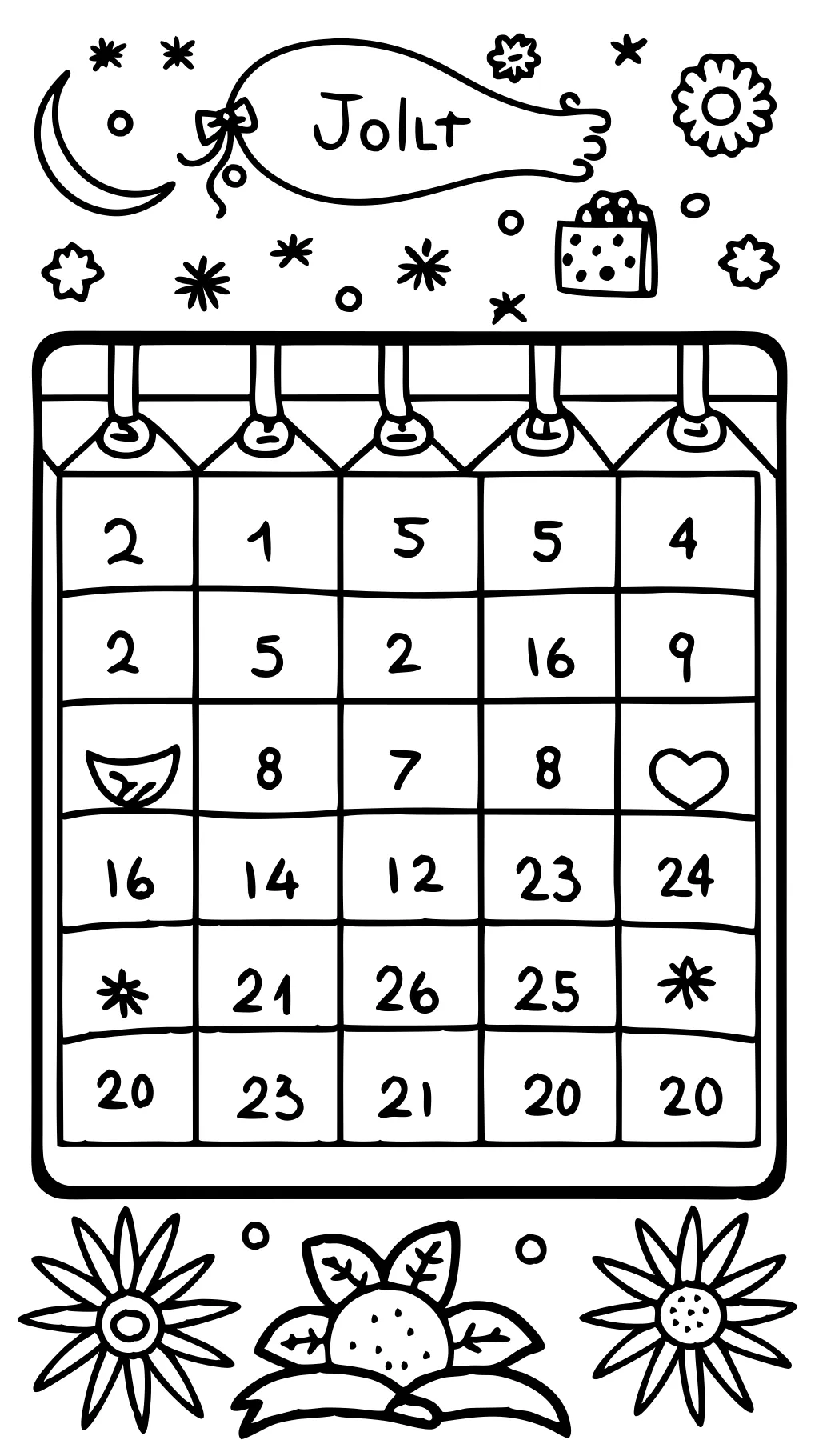 coloriage de calendrier